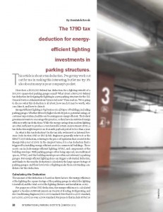 TPP-2012-03-The 179D tax deduction for energy- efficient lighting investments in parking structures