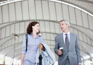 Business people walking together